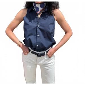 NEW CISSA sleeveless racerback shirt in navy